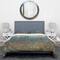 Designart 'Blue and Bronze Dots' Geometric Bedding Set - Duvet Cover & Shams
